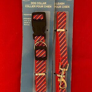 Dog Collar & Leash: Matching Set Striped Pet Leash & Collar, Medium